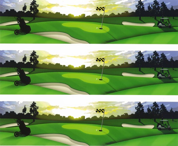 Golf - Birthday Background - Side Strips ~ Edible 2D Fondant Birthday Cake Side Toppers ~ D364