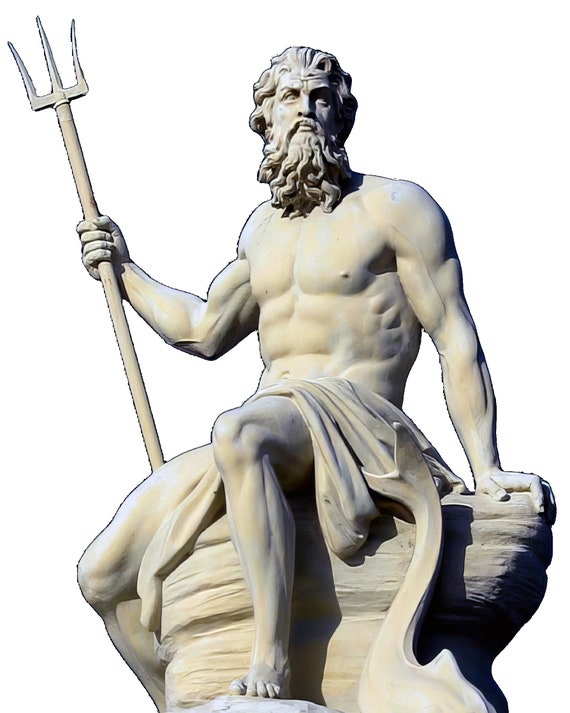 Poseidon Greek Statue ~ Edible 2D Fondant Birthday Cake/Cupcake Topper ~ D6843