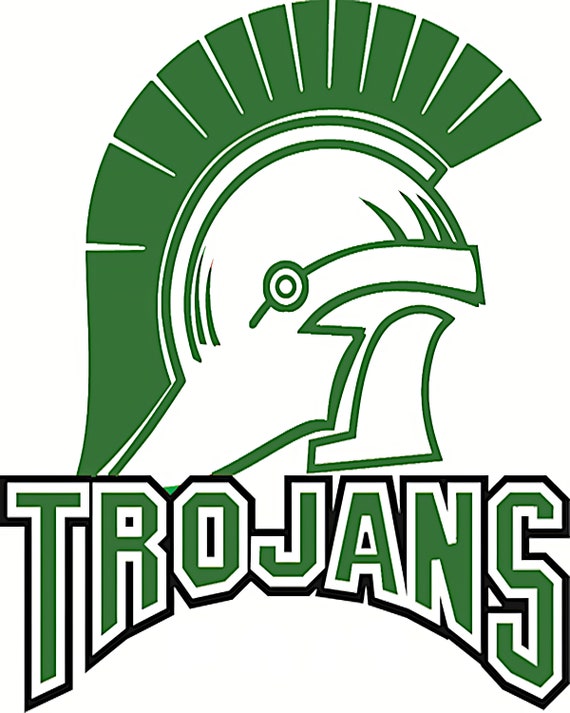 Green Trojans Mascot Cake Topper ~ Edible 2D Fondant Birthday Cake/Cupcake Topper ~ D10016