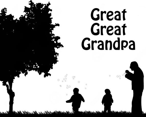 Great Great Grandpa Silhouette Birthday - 2D Fondant Edible Cake and Cupcake Topper For Birthdays and Parties! - D24381