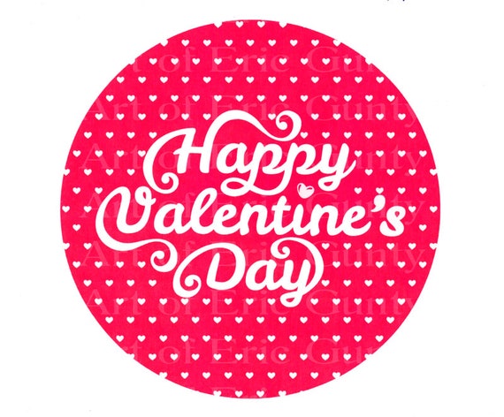 Happy Valentine's Day ~ Edible 2D Fondant Birthday Cake/Cupcake Topper ~ D22333