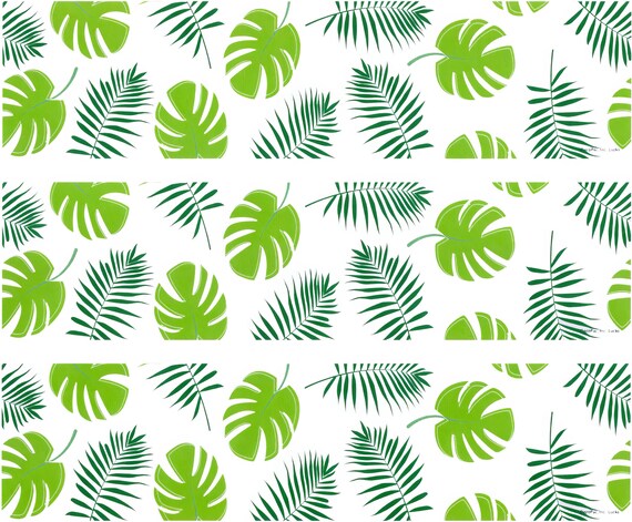 Spring Leaves Plants Birthday ~ Edible 2D Fondant Birthday Cake Side Toppers ~ D24102