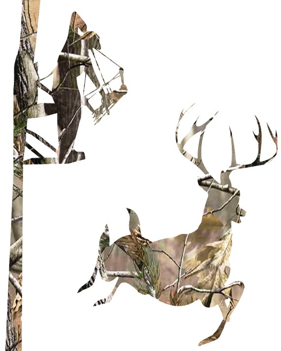 Deer Bow Hunting Camo ~ Edible 2D Fondant Birthday Cake/Cupcake Topper ~ D21646