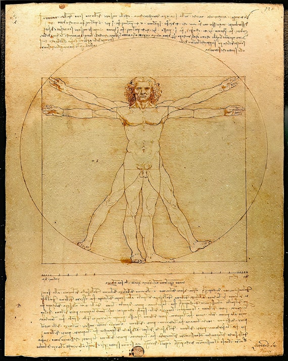 Da Vinci Vitruvian Man ~ Edible 2D Fondant Birthday Cake/Cupcake Topper ~ D20726