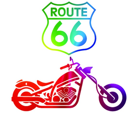 Route 66 Motorcycle ~ Edible 2D Fondant Birthday Cake/Cupcake Topper ~ D21692