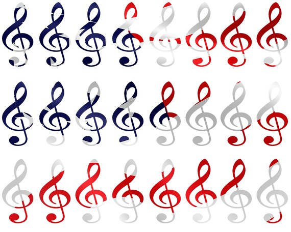 Patriotic Music Band Notes Birthday - Side Strips ~ Edible 2D Fondant Birthday Cake Side Toppers ~ D22693