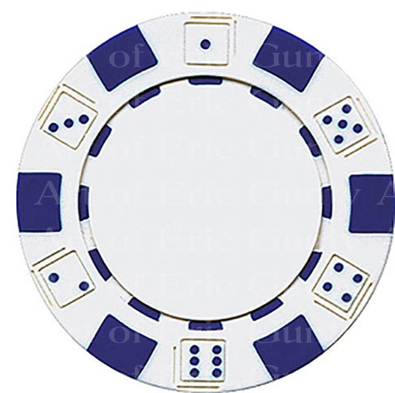 Blue & White Poker Casino Chip Las Vegas Birthday Edible 2D Etsy
