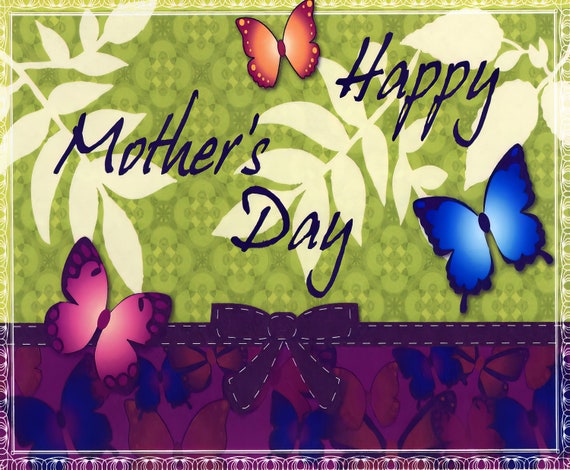 Happy Mother's Day Background ~ Edible 2D Fondant Birthday Cake/Cupcake Topper ~ D2267