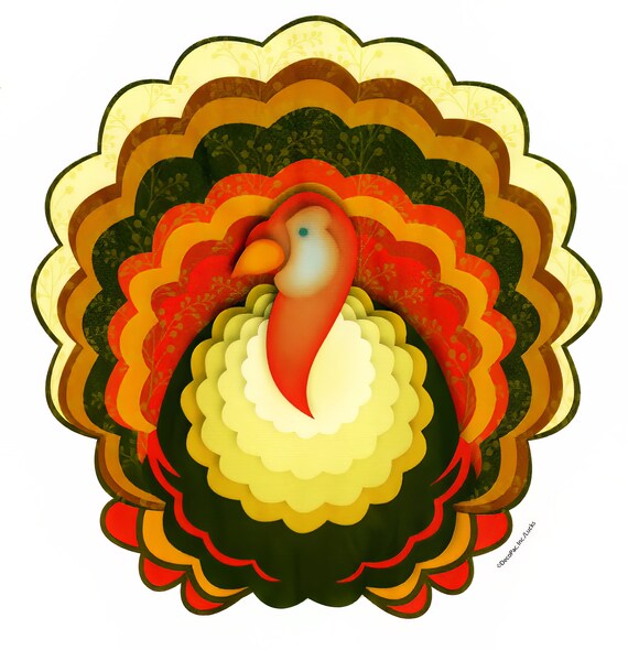 Autumn Thanksgiving Turkey ~ Edible 2D Fondant Birthday Cake/Cupcake Topper ~ D163