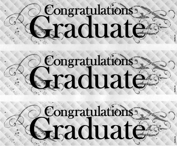 Congratulations Graduate ~ Edible 2D Fondant Birthday Cake Side Toppers ~ D24099