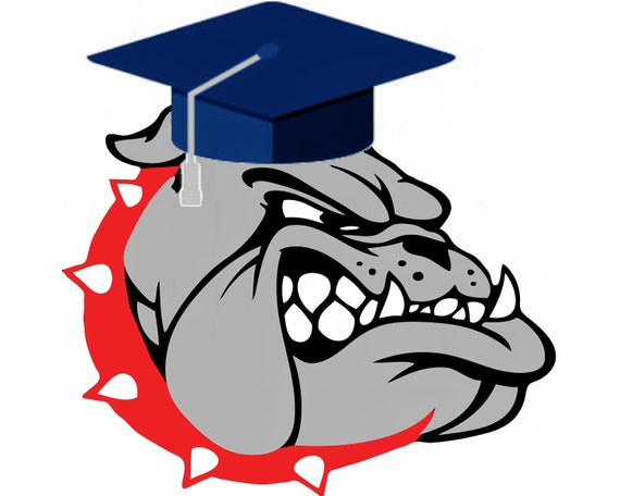 Bulldog Mascot Graduation ~ Edible 2D Fondant Birthday Cake/Cupcake Topper ~ D24787