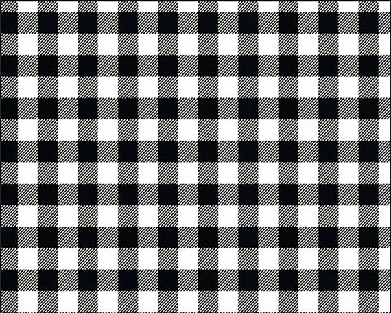 Black & White Gingham Plaid Birthday - 2D Fondant Edible Cake and Cupcake Topper For Birthdays and Parties! - D24384