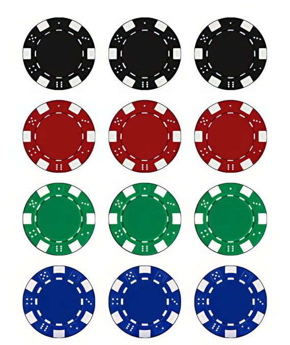 Poker Chips Las Vegas Casino Birthday ~ Edible 2D Fondant Birthday Cake/Cupcake Topper ~ D24225