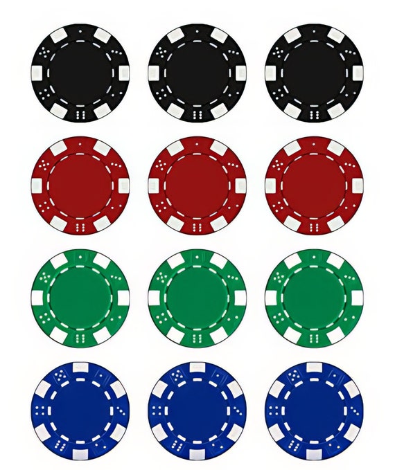 Poker Chips Las Vegas Casino Birthday ~ Edible 2D Fondant Birthday Cake/Cupcake Topper ~ D24225