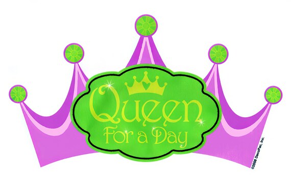 Queen For a Day Birthday ~ Edible 2D Fondant Birthday Cake/Cupcake Topper ~ D262