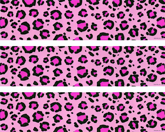 Pink Cheetah Print - Birthday Side Strips ~ Edible 2D Fondant Birthday Cake Side Toppers ~ D591