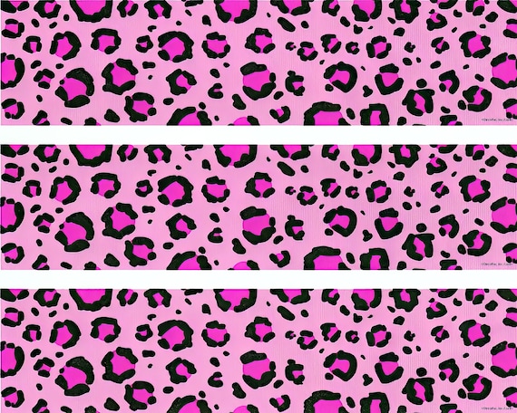 Pink Cheetah Print - Birthday Side Strips ~ Edible 2D Fondant Birthday Cake Side Toppers ~ D591