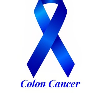 Blue Colon Cancer Awareness Ribbon ~ Edible 2D Fondant Birthday Cake/Cupcake Topper ~ D24508