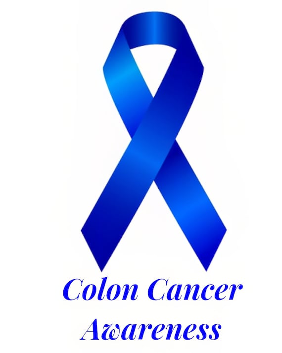 Blue Colon Cancer Awareness Ribbon ~ Edible 2D Fondant Birthday Cake/Cupcake Topper ~ D24508