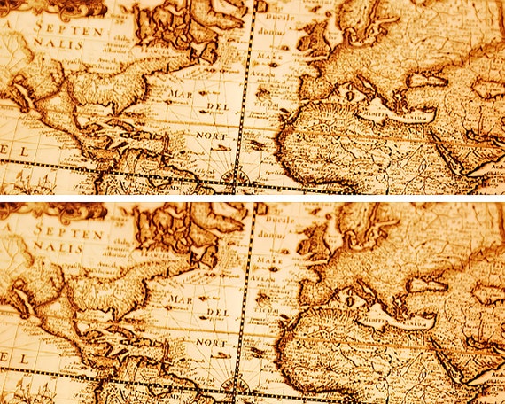 Ancient World Map - Side Strips ~ Edible 2D Fondant Birthday Cake Side Toppers ~ D22391