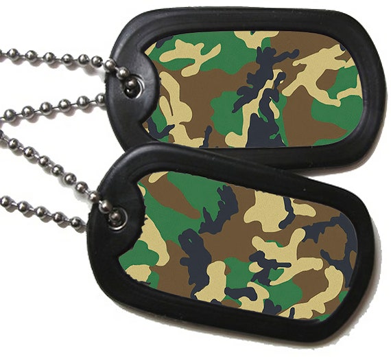 Military Camo Dog Tags Birthday ~ Edible 2D Fondant Birthday Cake/Cupcake Topper ~ D22501