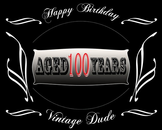 Aged 100 Years Birthday ~ Edible 2D Fondant Birthday Cake/Cupcake Topper ~ D21890