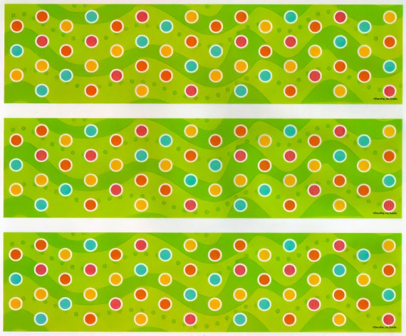 Party Polka-Dots Design - Side Strips ~ Edible 2D Fondant Birthday Cake Side Toppers ~ D20663