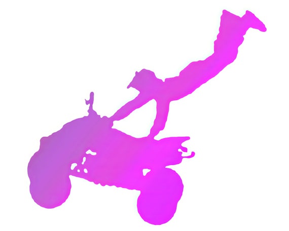 Motocross Pink ATV Birthday ~ Edible 2D Fondant Birthday Cake/Cupcake Topper ~ D21770