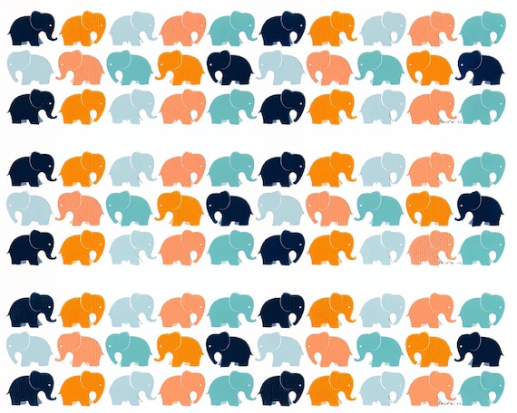 Elephants - Birthday Background - Side Strips ~ Edible 2D Fondant Birthday Cake Side Toppers ~ D22205