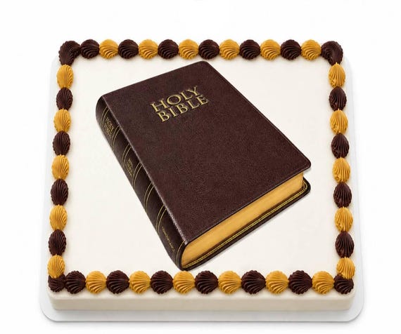 Holy Bible Edible Cake Topper, Christian Religious Frosting Sheet Image ~ D22973