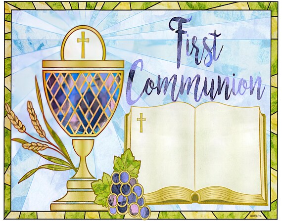 First Communion Religious Birthday ~ Edible 2D Fondant Birthday Cake/Cupcake Topper ~ D24086
