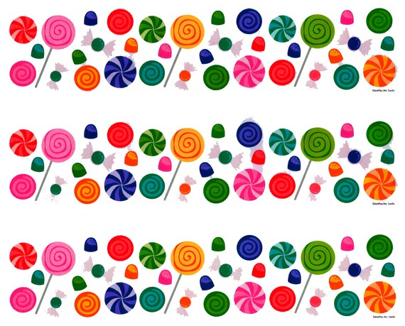 Candy Shop  - Side Strips ~ Edible 2D Fondant Birthday Cake Side Toppers ~ D20855