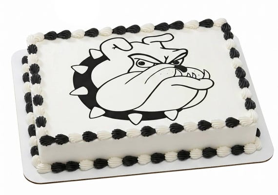 Bulldog Mascot Edible Cake Topper, School Spirit Frosting Sheet Image, Sports Team Bulldog ~ D835