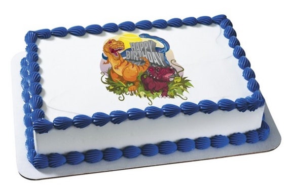Dinosaurs Birthday ~ Edible 2D Fondant Birthday Cake/Cupcake Topper ~ D33939