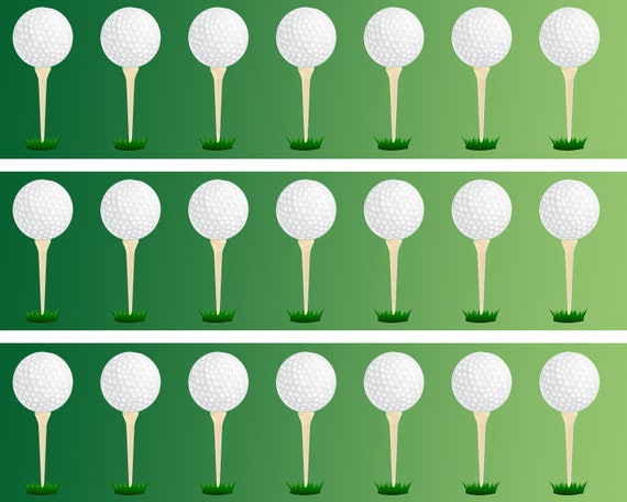 Golfing Golf Birthday - Side Strips ~ Edible 2D Fondant Birthday Cake Side Toppers ~ D22757