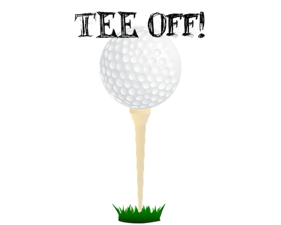 Tee Off! Golf Happy Birthday ~ Edible 2D Fondant Birthday Cake/Cupcake Topper ~ D22750