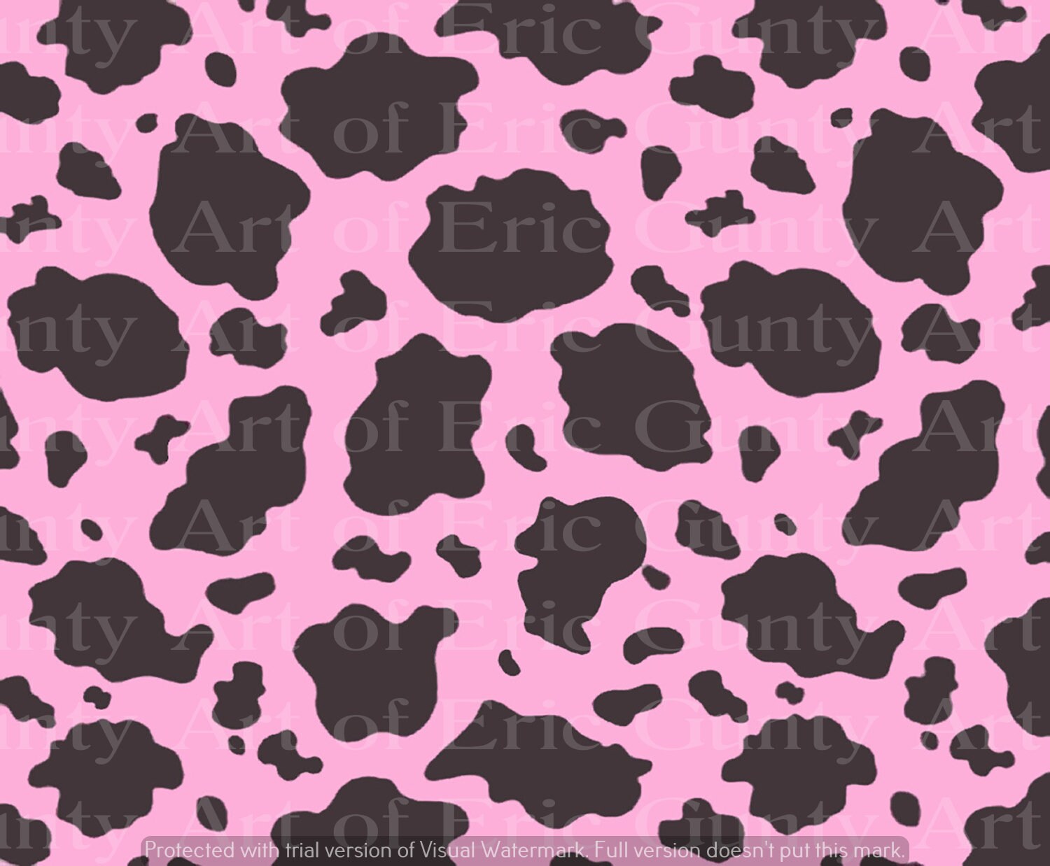 Pink Cartoon Cow Pattern Print Foldable Umbrella main image 1