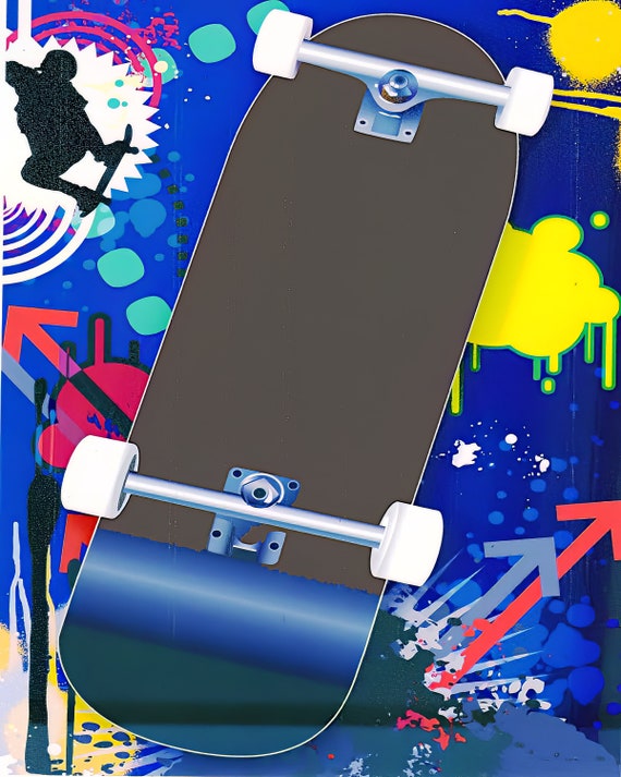 Skateboard Birthday ~ Edible 2D Fondant Birthday Cake/Cupcake Topper ~ D1322