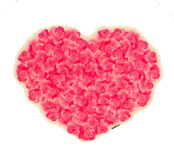 Valentine's Day Romantic Roses Birthday ~ Edible 2D Fondant Birthday Cake/Cupcake Topper ~ D20573