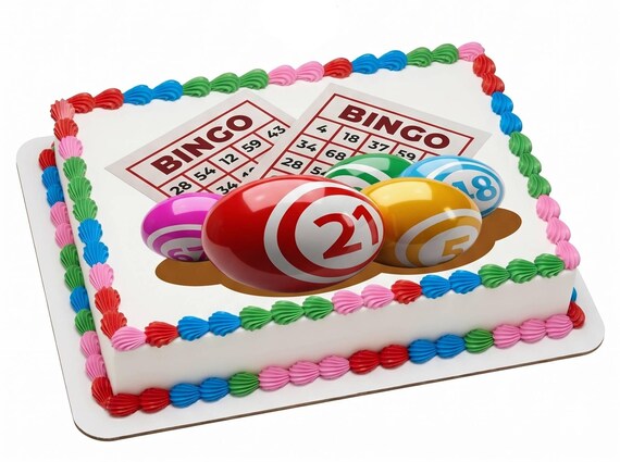 Bingo Game Edible Cake Topper, Bingo Party Frosting Sheet Decoration ~ D20199