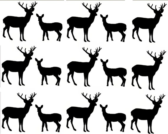 Grazing Deer Hunting ~ Edible 2D Fondant Birthday Cake Side Toppers ~ D24496