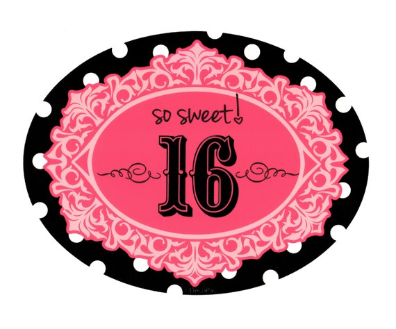 Sweet 16 ~ Edible 2D Fondant Birthday Cake/Cupcake Topper ~ D20408