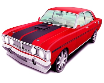 Classic Car Hot Rod ~ Edible 2D Fondant Birthday Cake/Cupcake Topper ~ D9182