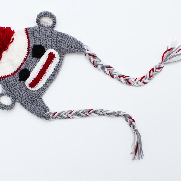 Baby Sock Monkey Hat, Baby Animal Hat. Baby, Monkey Hat, Baby Shower Gift., for boy or girl.