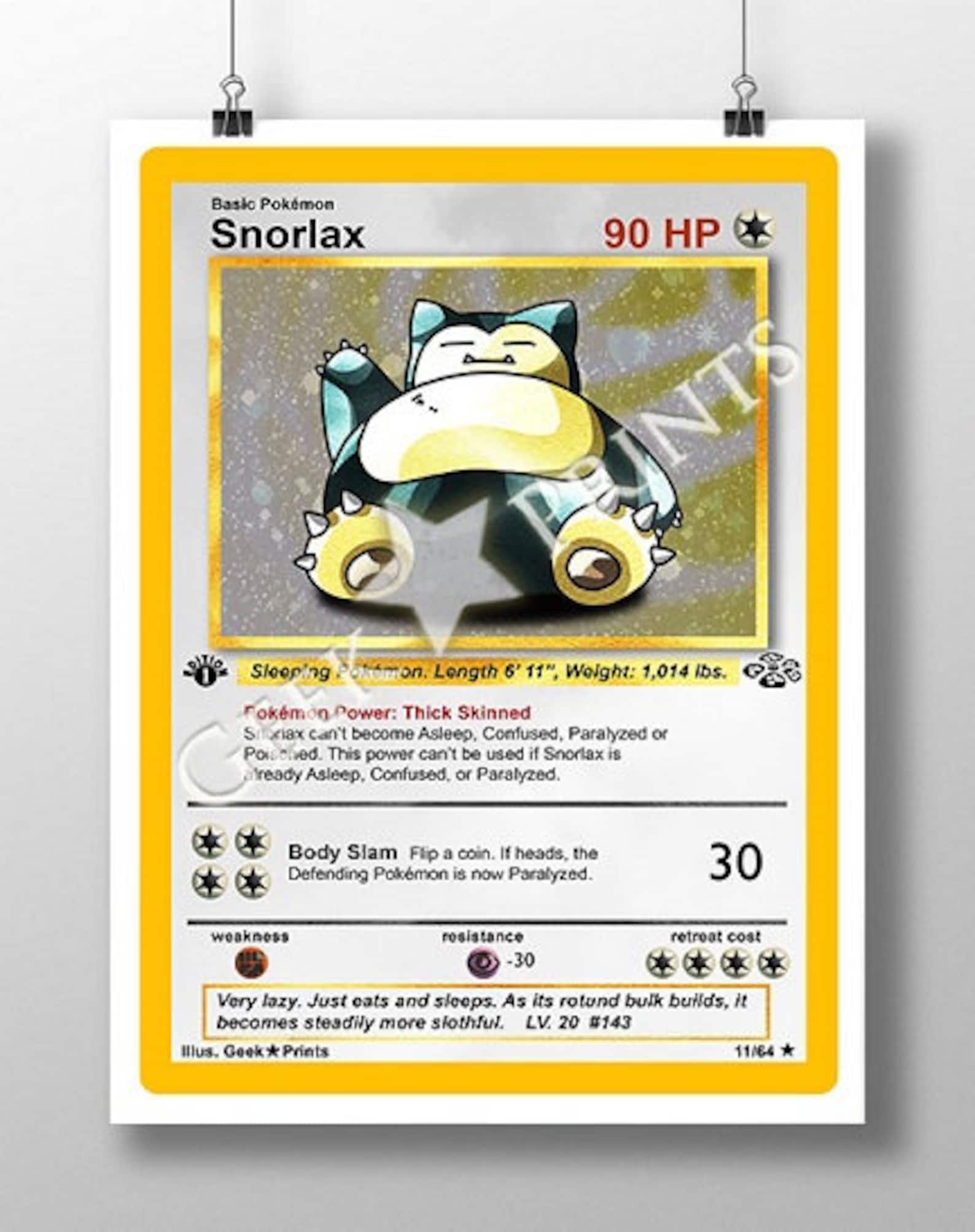 Pokemon Jungle snorlax Card A4 or A5 PRINT - Etsy