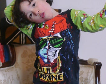 Lil Wayne kids baby shirt boy girl long sleeve Black 5T Remixed/Upcycled