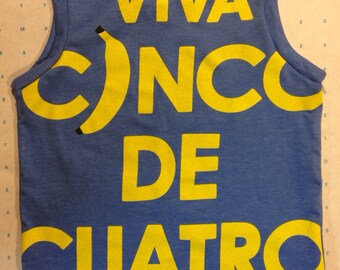 Viva Cinco de Cuatro boy girl kids shirt blue 4T Remixed/Upcycled