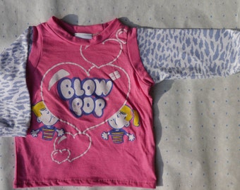 Candy Blow Pop boy girl long sleeve shirt pink 12- 18 months Remixed/Upcycled