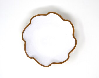 White Ceramic Bowl - Ruffled Rim Collection