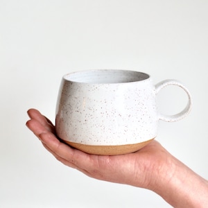 White Speckled Latte Mug